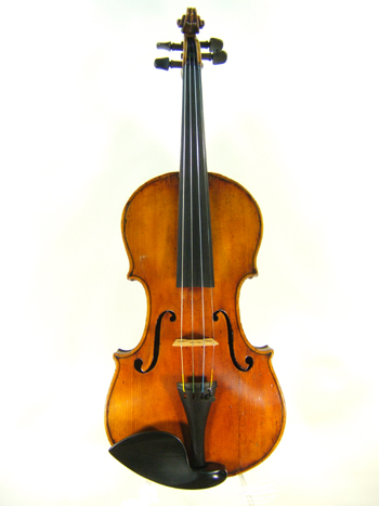 The top of an old Bohemian violin labeled Gio Bapt. Grancino